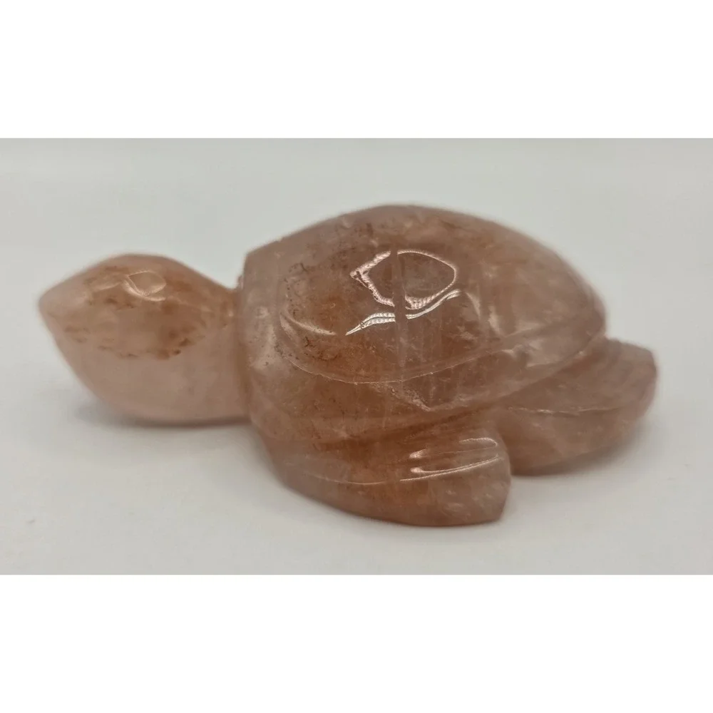 Natural Red Fire Quartz Hematoid Carved Turtle 4